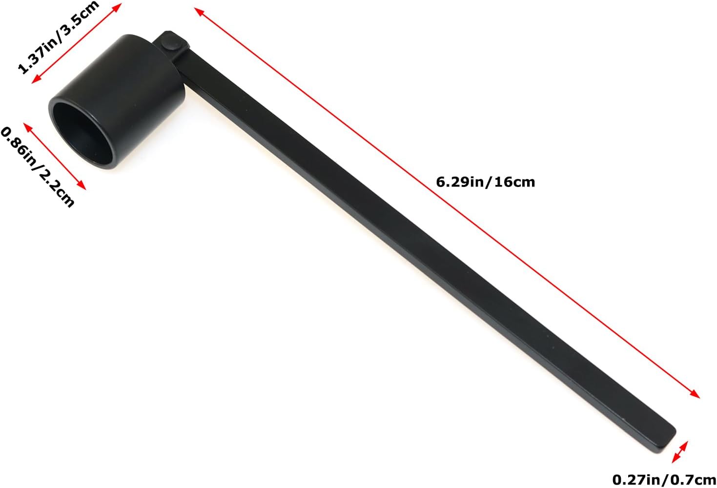 Stainless Steel Cylindrical Candle Snuffer Aromatherapy Extinguishing Tool with Long Handle 16cm for Altars Fireplaces Wedding Churches Candle Extinguishing Cover Black