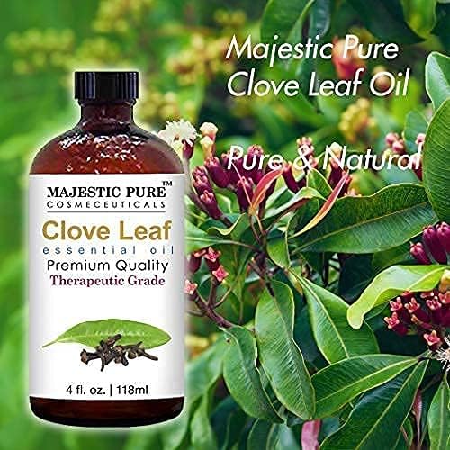Majestic Pure Brazilian Orange Essential Oil with Clove Leaf Essential Oil - 100% Pure and Natural, Therapeutic Grade Oils – 4 fl oz Each