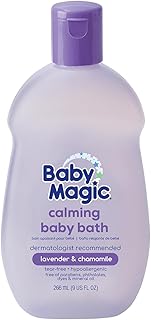 Baby Magic Calming Baby Bath, Lavender & Chamomile Scent, Specially Formulated for Baby's Delicate Skin, Made with Calendula, Tear Free, Hypoallergenic, Dermatologist Recommended, 9 Fl Oz