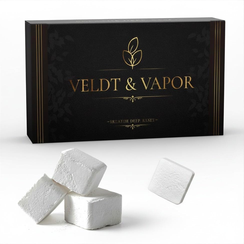Veldt & Vapor Luxury Shower Steamers — 8 Pack Eucalyptus & Mint Aromatherapy Tablets, Long-Lasting Essential Oil Shower Bombs, Self-Care Spa Gift for Women