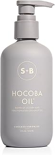 SUGARED + BRONZED Hocoba Oil, Hydrating Daily Body Oil With Jojoba Oil and Coconut Oil, Lightweight, Non Greasy Formula, Two-Ingredient Clean Skin Care, Suitable for All Skin Types, Vegan, 8 Fl Oz