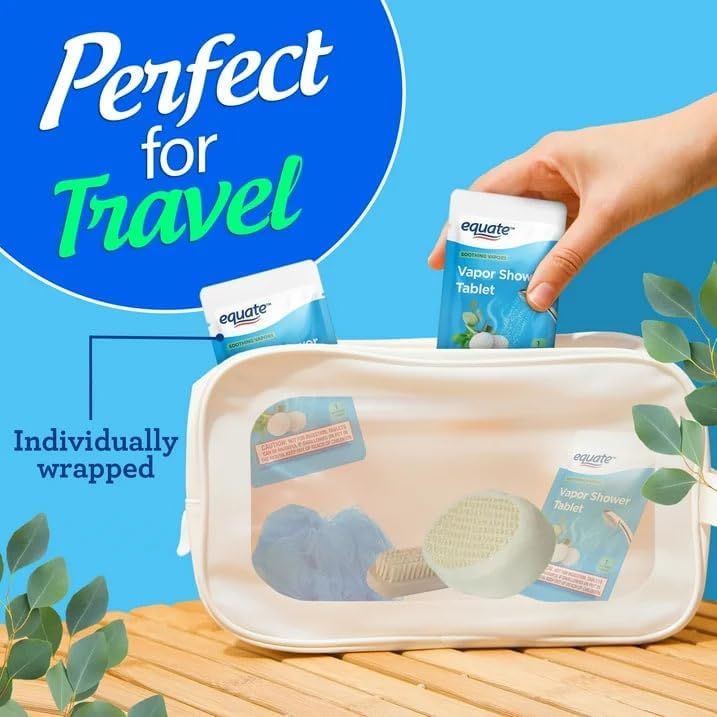 Equate Vapor Shower Tablets, Eucalyptus & Menthol Scent, Non-Medicated Aromatherapy Steamers with Essential Oils, 5 Count