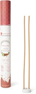 GaneshaSpeaks Premium Bambooless Incense Sticks with Sandalwood Fragrance 40 Pieces Handcrafted by Skilled Artisans Eco-Friendly Agarbatti Free Ceramic Stand