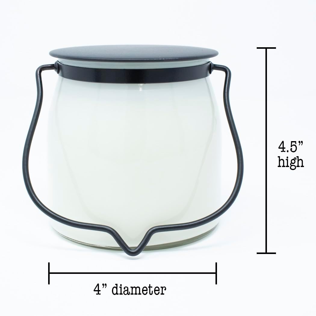 Milkhouse Candle Company Pineapple Gelato Soy Candle - Pineapple | Coconut | Vanilla Bean Scented - 16 oz Butter Jar with Lid, 65+ Hour Burn Time, Made in the USA
