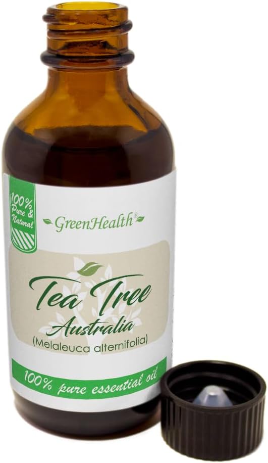 Tea Tree (Australia) Essential Oil – 2 fl oz (59 ml) Amber Glass Bottle w/Cap – 100% Pure Essential Oil – GreenHealth