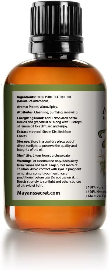 Tea Tree Essential Oil - 100% Pure and Natural Australian Melaleuca Huge 4 oz Glass Bottle