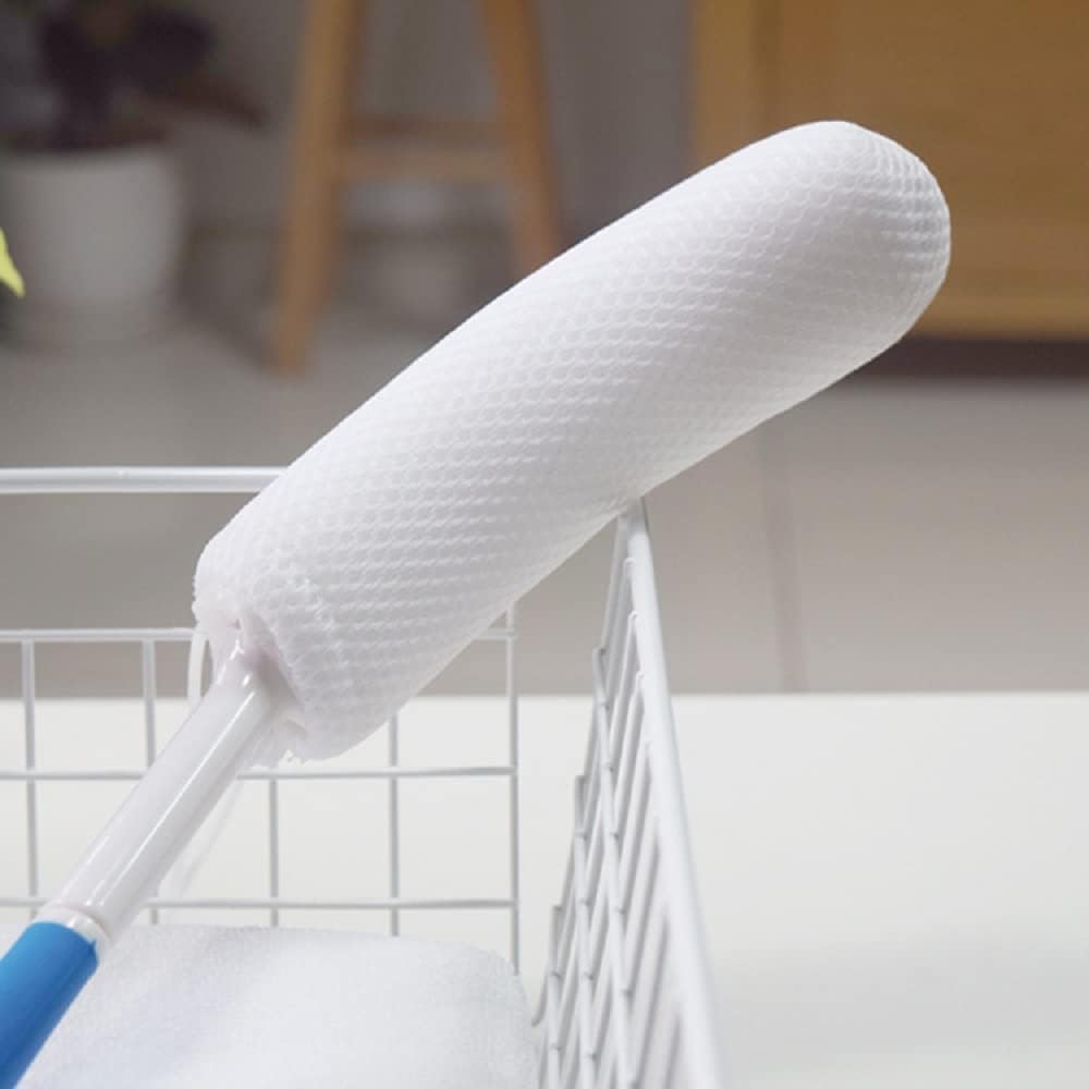 Body Back Bath Brush, Curve Long Handle Mesh Bag Sponge, Replaceable Scrubbing Brush, Exfoliating Skin Shower Brush, Length 15.35 Inch/39cm