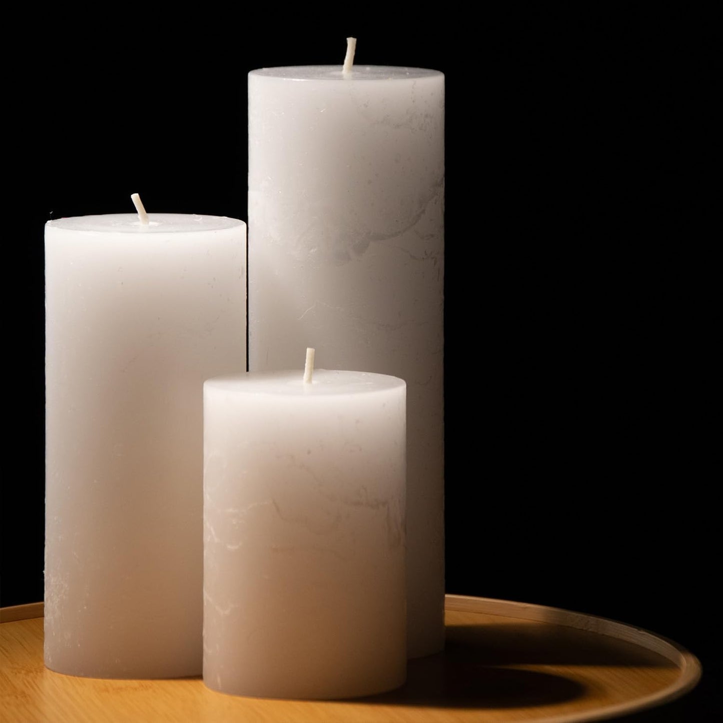 Peppermint Scented White Pillar Candles, Set of 3 Different Size 3x4 3x6 3x8 inch, Long Lasting Fall Candles for Home, Gifts for Women Men