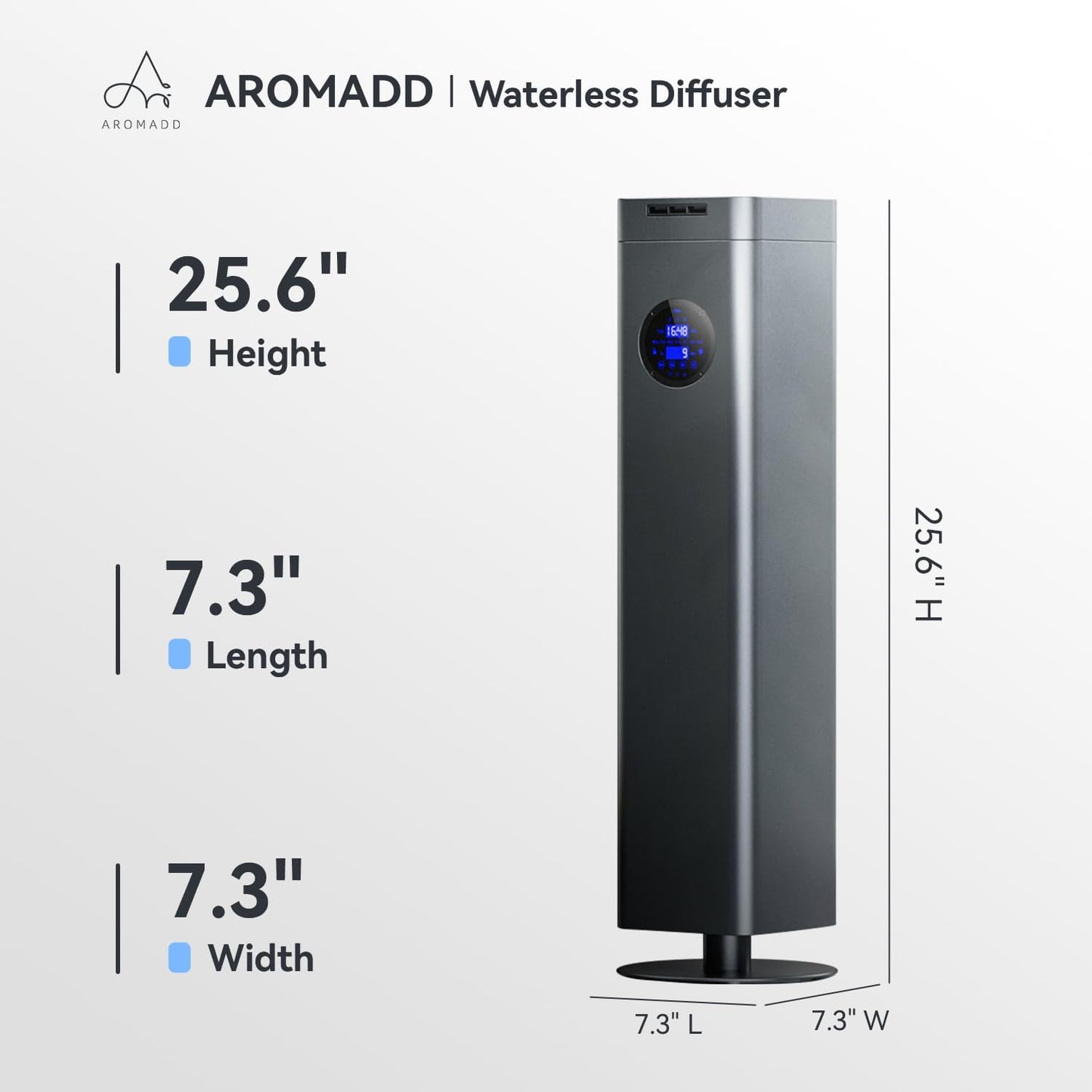 Aromadd 1500ml Scent Air Machine for Home, 4000 sq. ft Coverage Waterless Diffuser Essential Oil Diffuser Hotel Scent Diffuser Cold Air Nebulizer for Large Room Hotel Office (Titanium Gray)