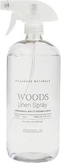 Hillhouse Naturals - Linen Spray - Aromatherapy Spray for Relaxation & Sleep - Refresh Bedding, Curtains & More - With Lemon, Bergamot, Amber & Musk - Made in the USA - Woods Scent - 1 L
