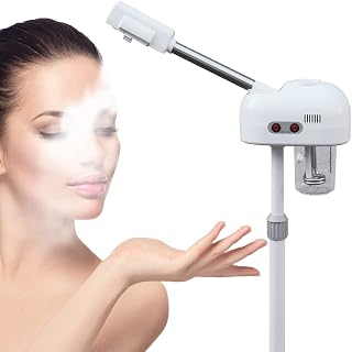 800W Professional Facial Steamer, Face Steamer for Esthetician, Facial Steamer Pro Ionic Ozone Facial Steamer w/Wheels, Esthetician Steamer w/Hot Mist Spray, Can Rotate 360°