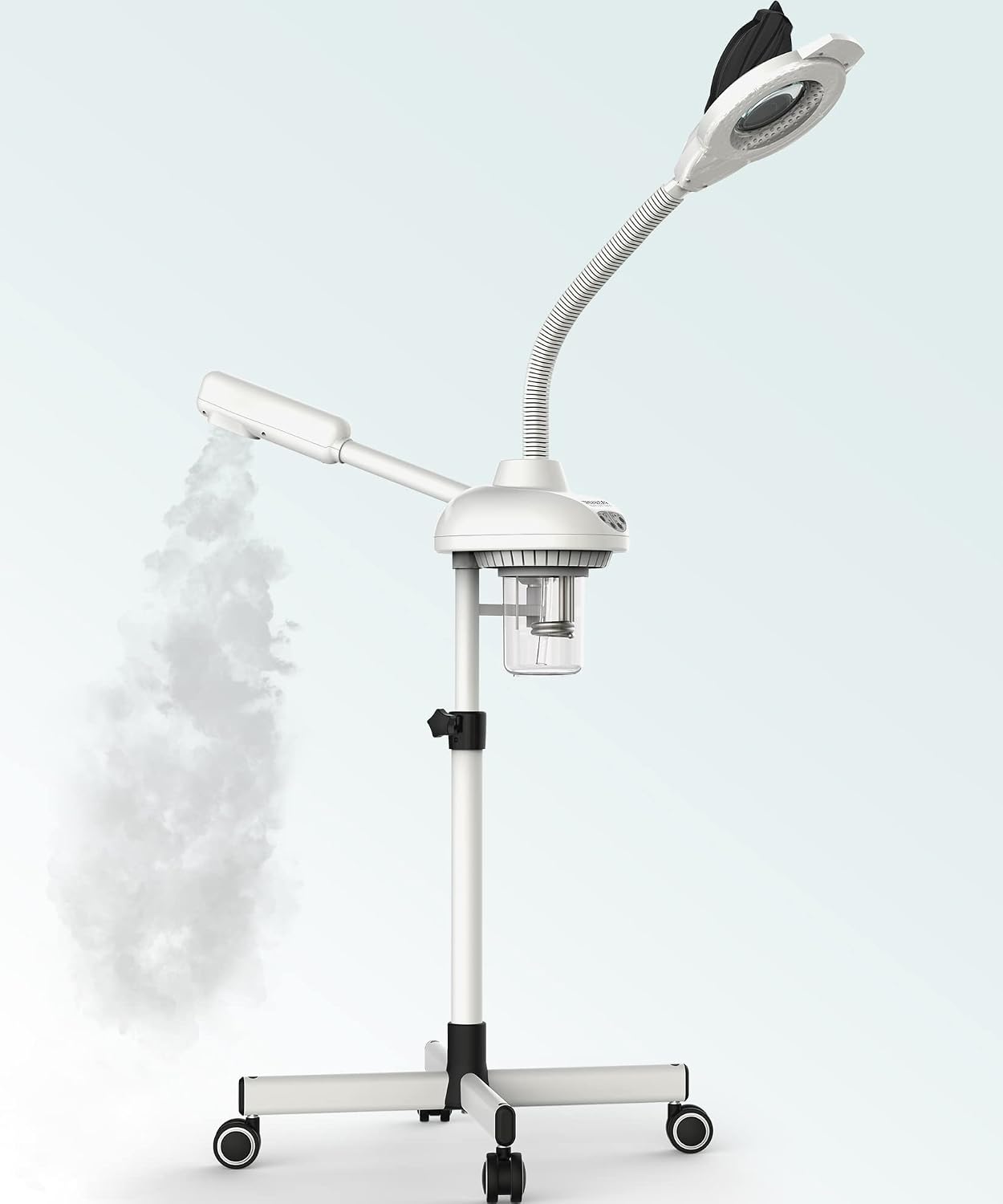 TASALON Professional 2 in 1 Facial Steamer With 5X Magnifying Foldable Arm, Ozone Mist Steamer for Face, Salon Spa Beauty Skin Care Equipment