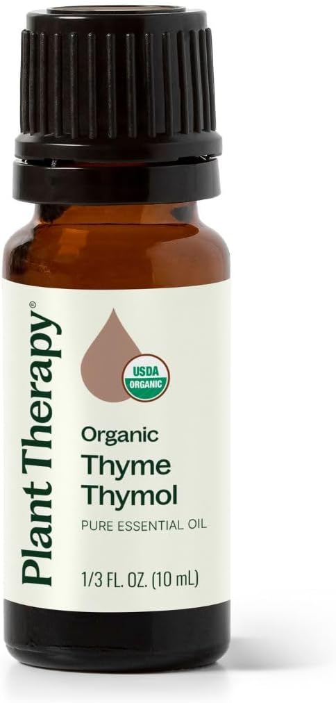 Plant Therapy Thyme Thymol Organic Essential Oil 10 mL (1/3 oz) 100% Pure, Undiluted, Powerful Warm-Herbaceous Scent