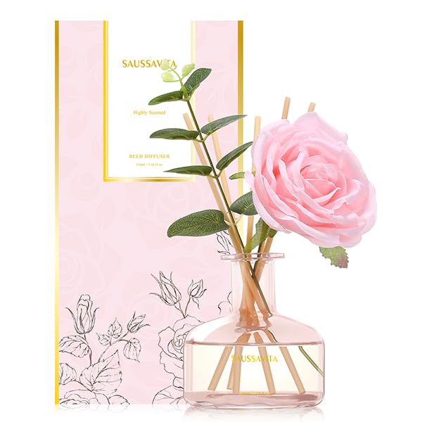 Reed Diffuser Set 7.10oz Pink Rose Scented Room Air Freshener for 120 Days