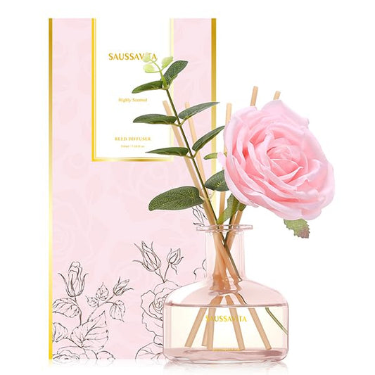 Reed Diffuser Set 7.10oz Pink Rose Scented Room Air Freshener for 120 Days