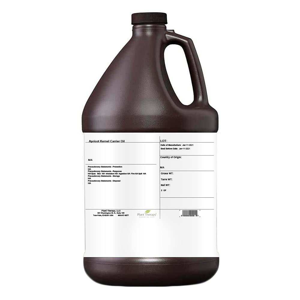 Plant Therapy Apricot Kernel Carrier Oil 1 Gal. A Base Oil for Aromatherapy, Essential Oil or Massage Use