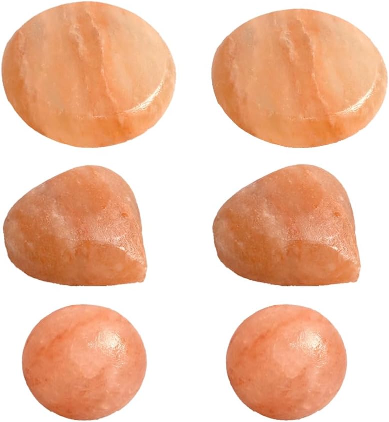 6Pc Hot Massage Stones Set Himalayan Salt Heated Warmer Stone for Spa Massage