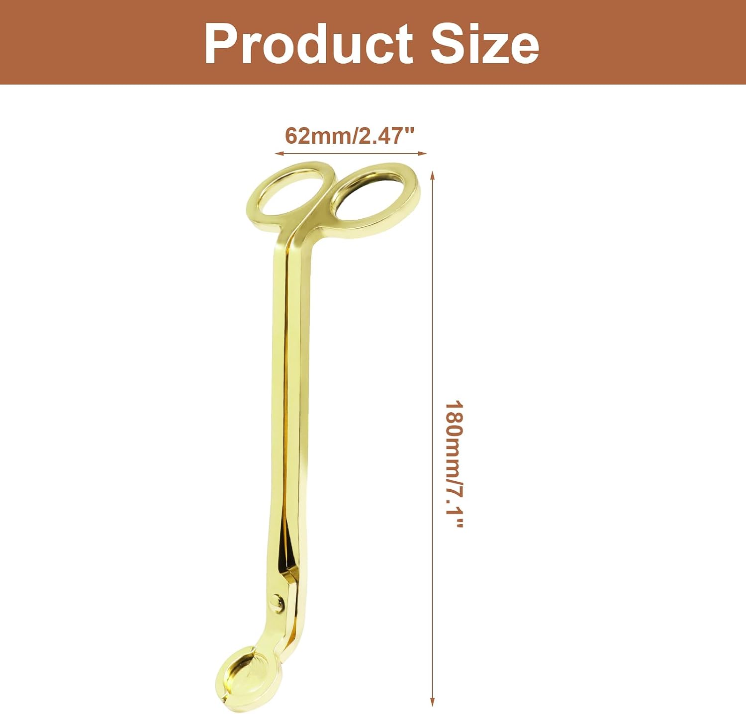 Candle Wick Trimmer, Stainless Steel Candle Wick Clipper Wick Cutter Scissor, Gold