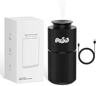 Smart Waterless Diffuser, Waterless Diffusers for Essential Oils with Timer & 3 Mist Levels, Super Silent Aromatherapy Essential Oil Diffuser Battery Operated for Car, Home, Office Black
