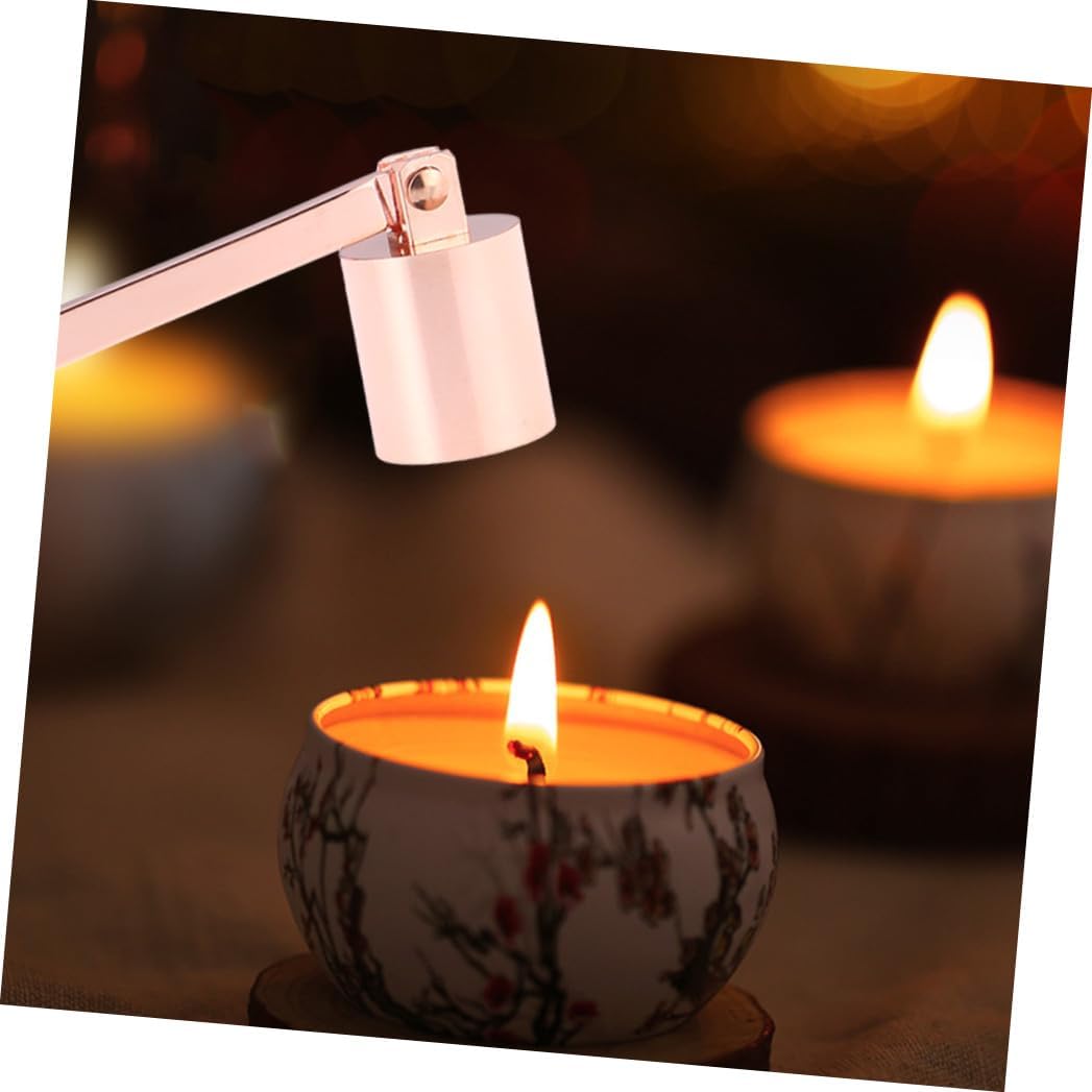 Candle Snuffer Set Rose Gold Stainless Steel Candle Extinguisher Wick Trimmer and Dipper for Home Decor and Relaxation