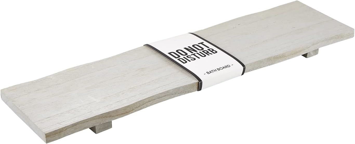Santa Barbara Design Studio Pure Design Live Edge Paulownia Wood Bath Board, 32 x 8-Inch, Grey