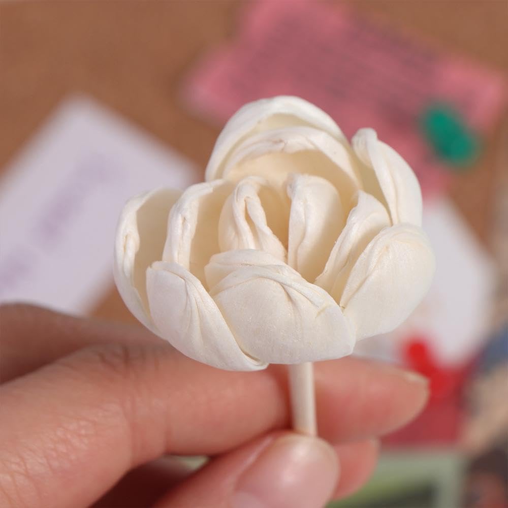 Rattan Diffuser Flowers 1/4-Pack | Aromatherapy Sticks for Essential Oils, Handmade Home Fragrance Decor with Natural Rattan Stems(1)