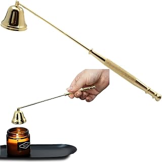 1Pc Gold Metal Candle Snuffer Wick Snuffer with Long Handle, Wick Extinguisher,Candlesnuffers Candle Accessories and Fireplace Tools