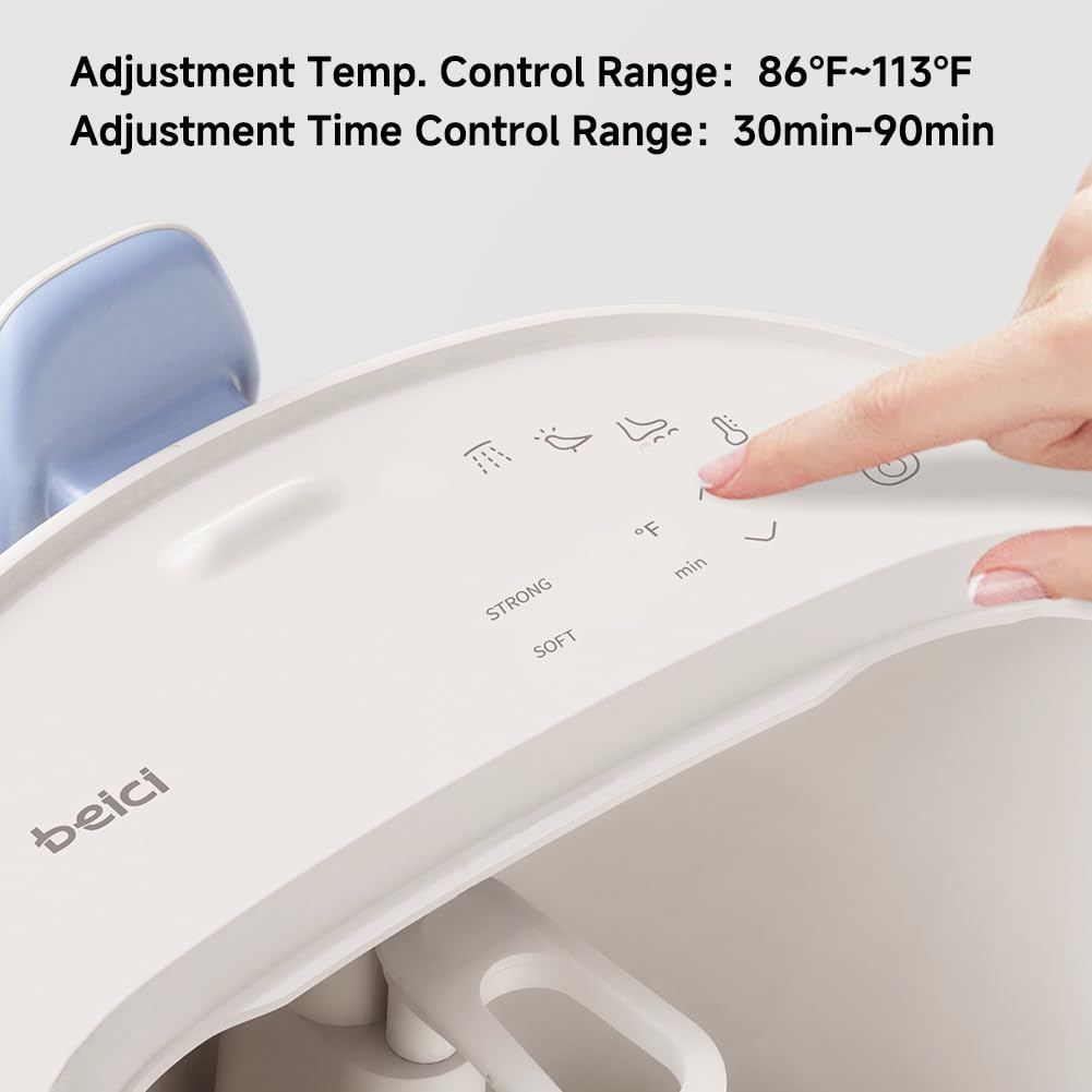 11.5-inch Foot Spa with Four Detachable Electric Massage Turntables, Featuring Circular Water Column Surfing Technology, Built-in Timer, and Intelligent Water Temperature Control