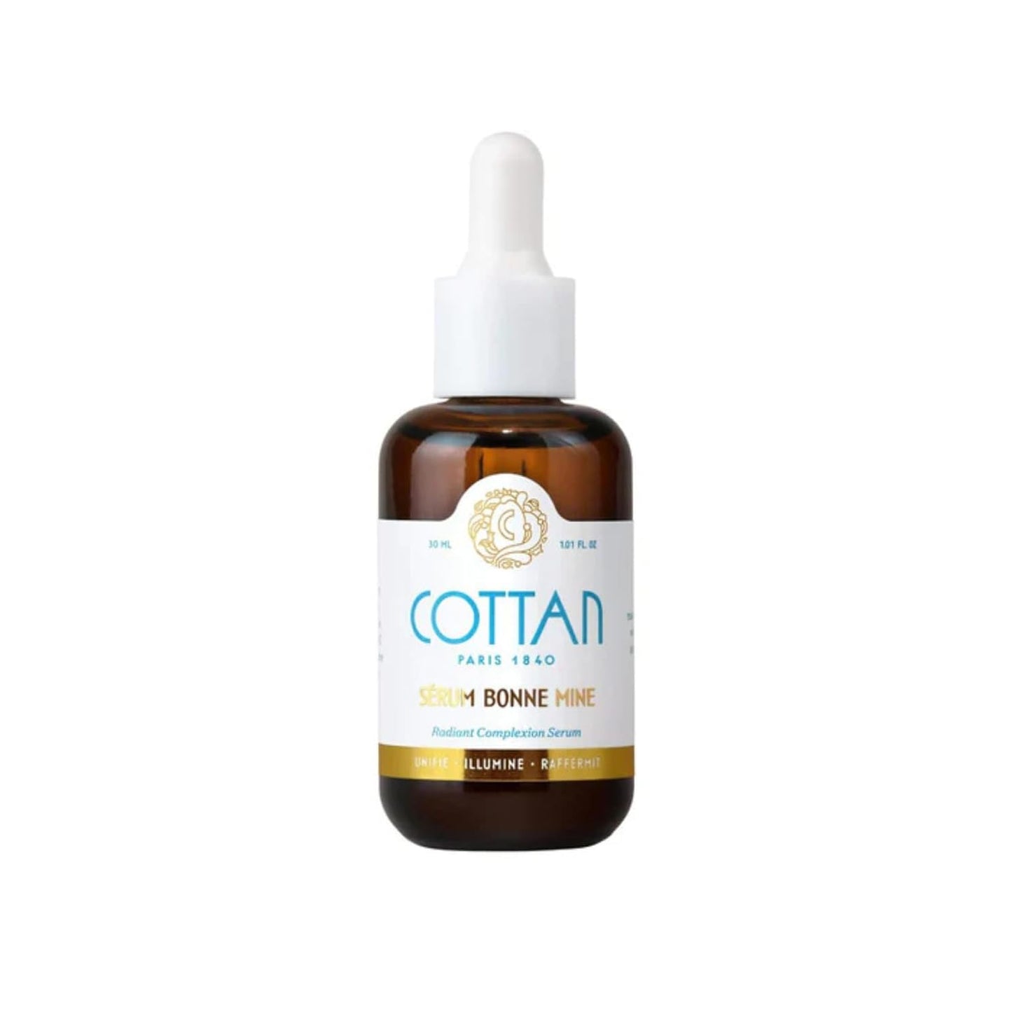 Cottan Paris Bonne Mine Refining Face Serum with Squalene, Apricot Sunflower Seed Oil Rice Bran & Rosemary Leaf Extract Nourishing & Firming Skin Facial Moisturizer for a Smooth, Youthful Look 30ml