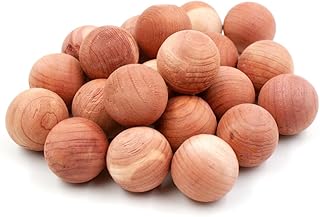 30pcs Cedar Blocks for Clothes Storage Natural Aromatic Cedar Balls Closet Freshener Clothes Protection Mustiness Prevention with Satin Bag, Small