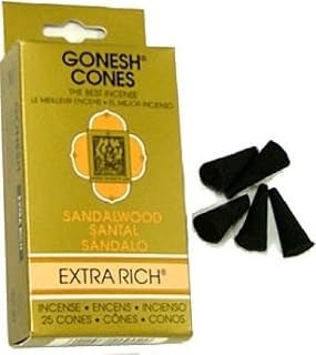 Gonesh Sandalwood Incense Cones - Pack of 25