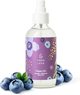 LUMA & LEAF Pillow Spray for Sleep, Lavender Calming Pillow & Face Mist with Blueberry, Soothing Aromatherapy Linen & Room Spray for Relaxation, Natural Vegan Sleep Mist, 4 fl oz