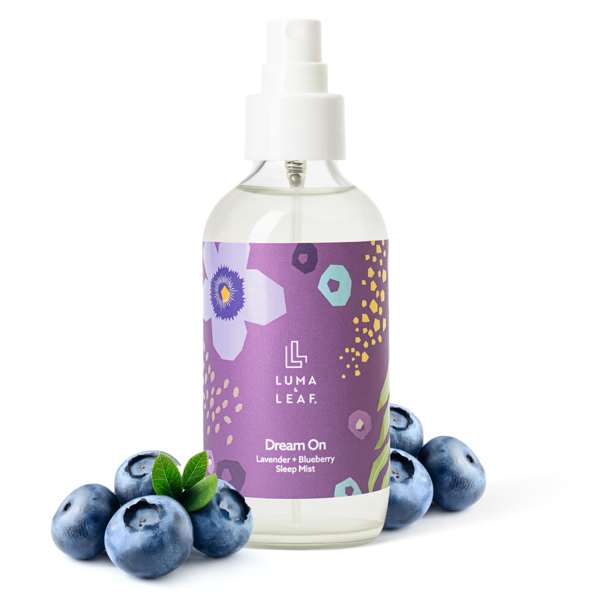 LUMA & LEAF Pillow Spray for Sleep, Lavender Calming Pillow & Face Mist with Blueberry, Soothing Aromatherapy Linen & Room Spray for Relaxation, Natural Vegan Sleep Mist, 4 fl oz