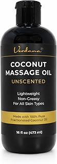 Verdana Coconut Massage Oil – Unscented for Massage Therapy, Lightweight & Non-Greasy for Professional & Home Use, Made with Fractionated Coconut Oil, 16 fl oz
