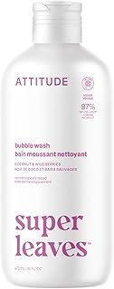 Attitude Bubble Bath, EWG Verified, Plant and Mineral-Based, Dermatologically Tested, Vegan Body Care Products, Coconut & Wild Berries, 16 Fl Oz