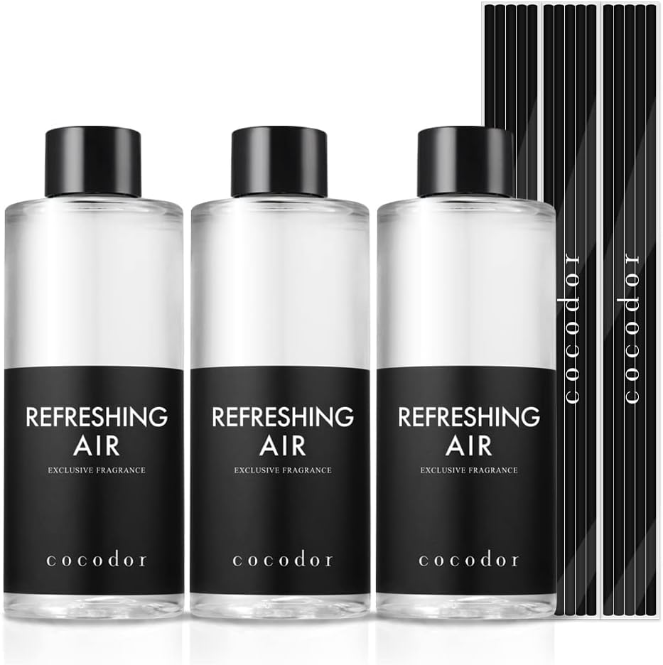 COCODOR Reed Diffuser Oil Refill/Refreshing Air/6.7oz(200ml)/3 Pack/Aroma Therapy, Home Fragrance, Scented Oils, Oils for Reed Diffuser, Office Décor, Decoration