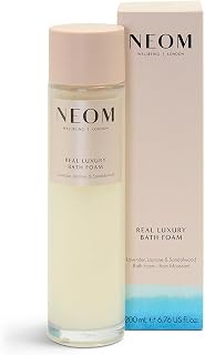 NEOM Real Luxury Bath Foam, 6.76 fl oz | Lavender, Jasmine & Rosewood | Coconut & Almond Oil| 100% Natural Fragrance | Essential Oil | Scent to De-Stress| Vegan & Cruelty Free