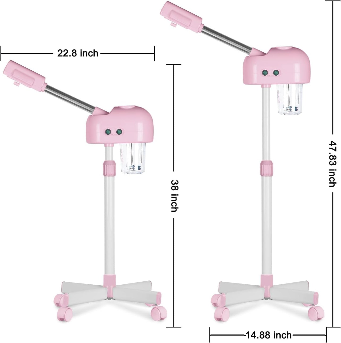 Professional Facial Steamer, Vaporizador Facial Steamer for Esthetician, Vapor Face Steamer, Pink