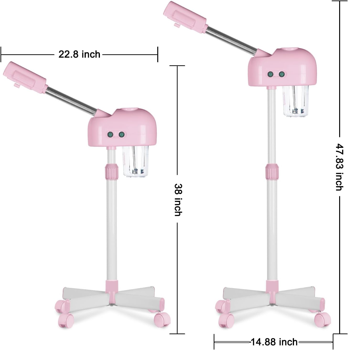 Professional Facial Steamer, Vaporizador Facial Steamer for Esthetician, Vapor Face Steamer, Pink