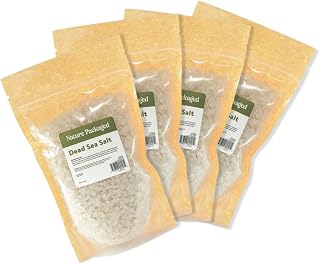 Dead Sea Salt (16oz) - Direct from The Shore of The Dead Sea - Organic Salt for Body Scrubs, Adding to Baths, and Foot Soaking 4 Packs