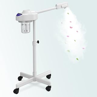 Professional Nano Ionic Facial Steamer on Wheels with Ozone Function, Standing Face Steamer for Deep Pore Care, Hydration, Home Spa & Salon Use