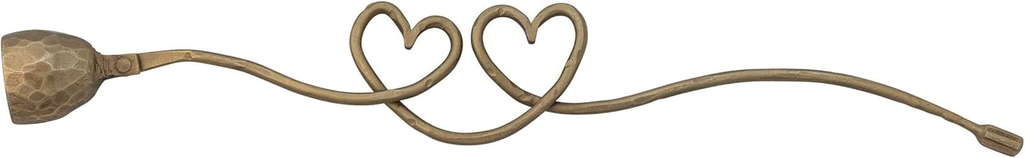 Creative Co-Op Hand-Forged Iron Candle Snuffer with Heart Shaped Handle, Antique Gold Finish