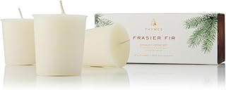 Thymes Frasier Fir Votive Candle Set of 3 - Scented Candles for Home - Luxury Home Fragrance Gifts for Women & Men - Home Decor (Pack of 3-2 Oz)