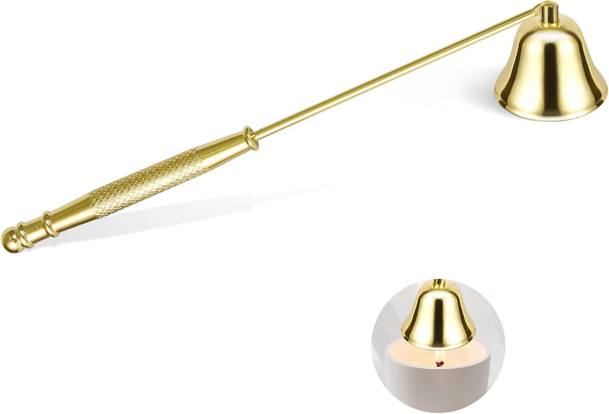 Jowxsx Golden Candle Trimmer for Candle Enthusiasts，Candle Snuffer Extinguisher with Long Handle