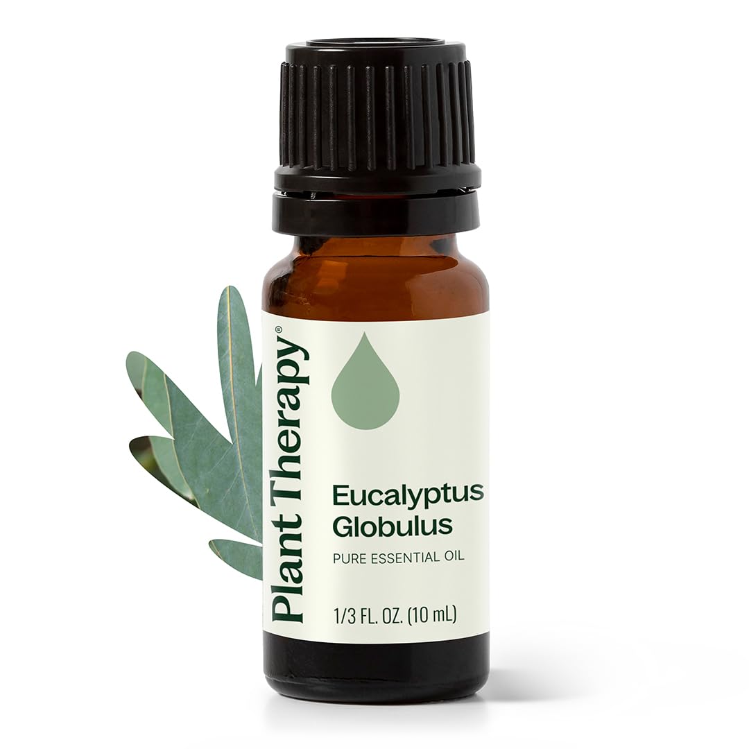 Plant Therapy Eucalyptus Globulus Essential Oil 10 mL (1/3 oz) 100% Pure, Undiluted for Diffuser, Skin, Hair, Aromatherapy DIYs, and Respiratory Support