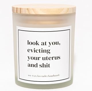 Get Well Soon Gifts for Women,mom,Grandma,Daughter,Sister,Friends,Coworkers.Look at You evicting Your Uterus Soy Candle,Hysterectomy Gift,Surgery Recovery Gifts for Friends