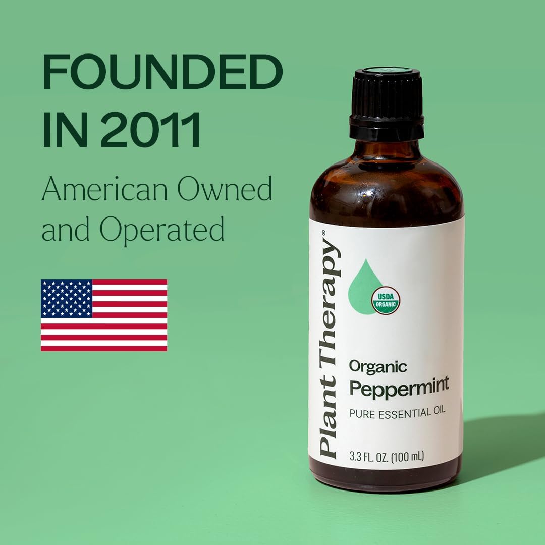 Plant Therapy Organic Peppermint Essential Oil 100 mL (3.3 oz)
