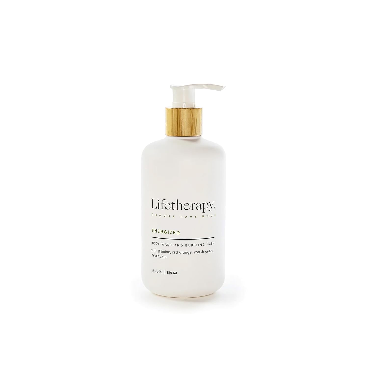 Lifetherapy 3-in-1 Body Wash, Bubble Bath & Hand Wash, Energized Fragrance - Lightweight for Sensitive Skin - Nourishing Daily Cleanser - Vegan Gluten Free, Paraben Sulfate & Phthalate Free 12oz