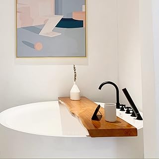 Luxury Bamboo Bathtub Tray Caddy - Large Non-Slip Walnut Wood Board for Freestanding Tubs 80x30x5cm Elegant Bathroom Accessory Perfect for Relaxation and Bathing Essentials.