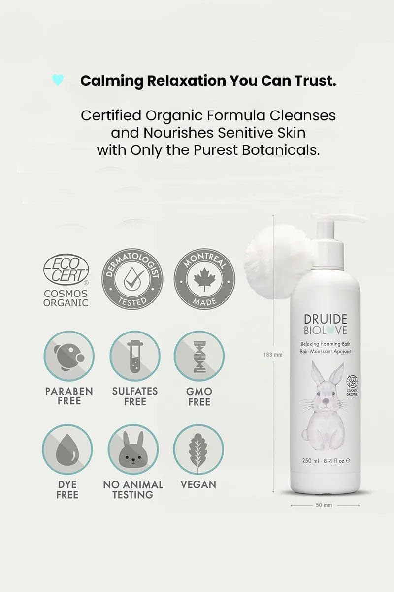 BioLove Bath Foam Bubble Bath Baby wash Care, Relaxing Foaming Bath, Bubble Bath for Babies Kids,Made with Essential Oils, Vegan Sulfate-Free Formula, 250 ml (8.4 oz,Chamomile,Orange, Star Anise